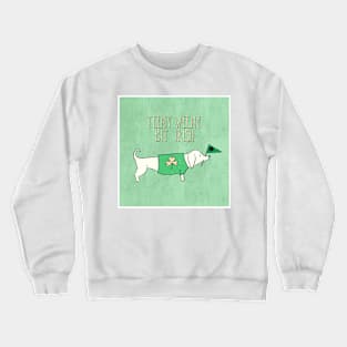 Saint Patrick's Day Dog Design Teeny Weeny Bit Irish Crewneck Sweatshirt